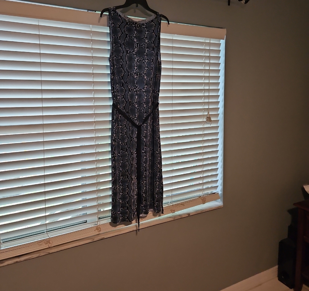 H&M Black and Gray Snake Print Dress